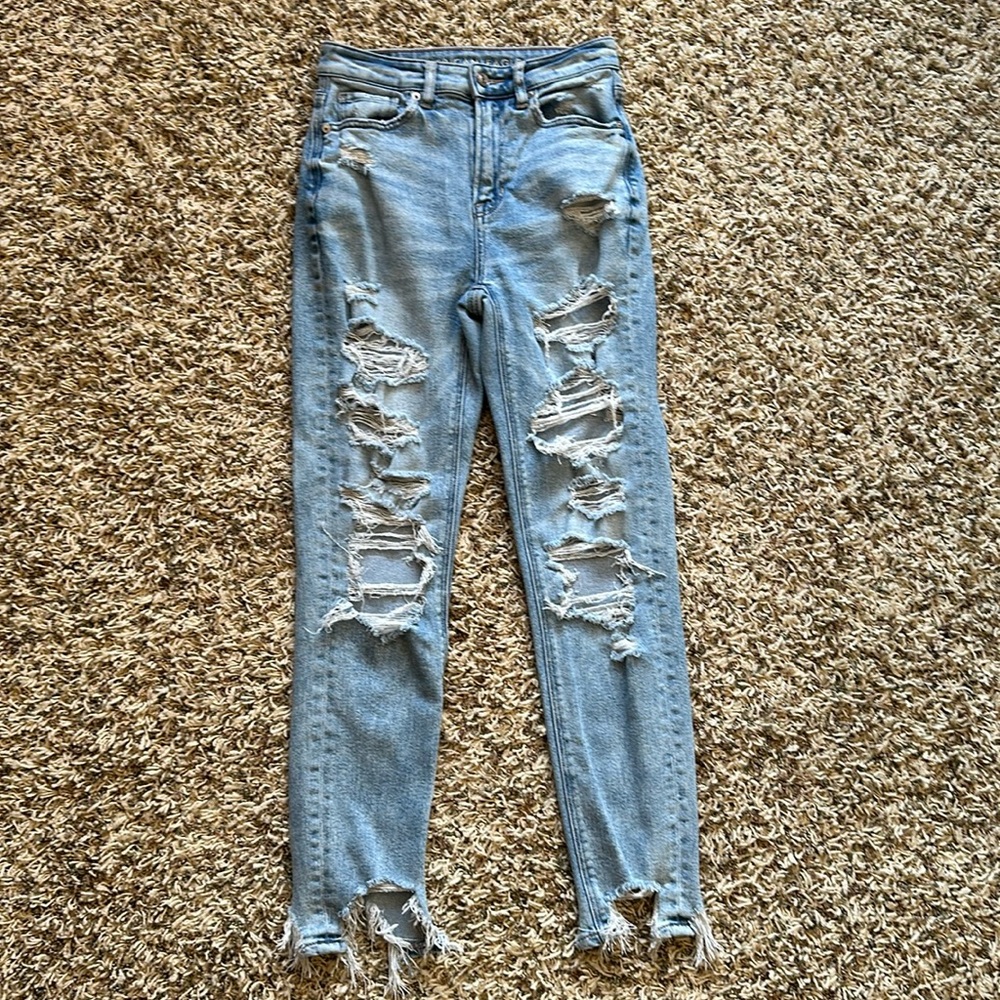 American Eagle Outfitters Distressed Mom Jean - Picture 1 of 9